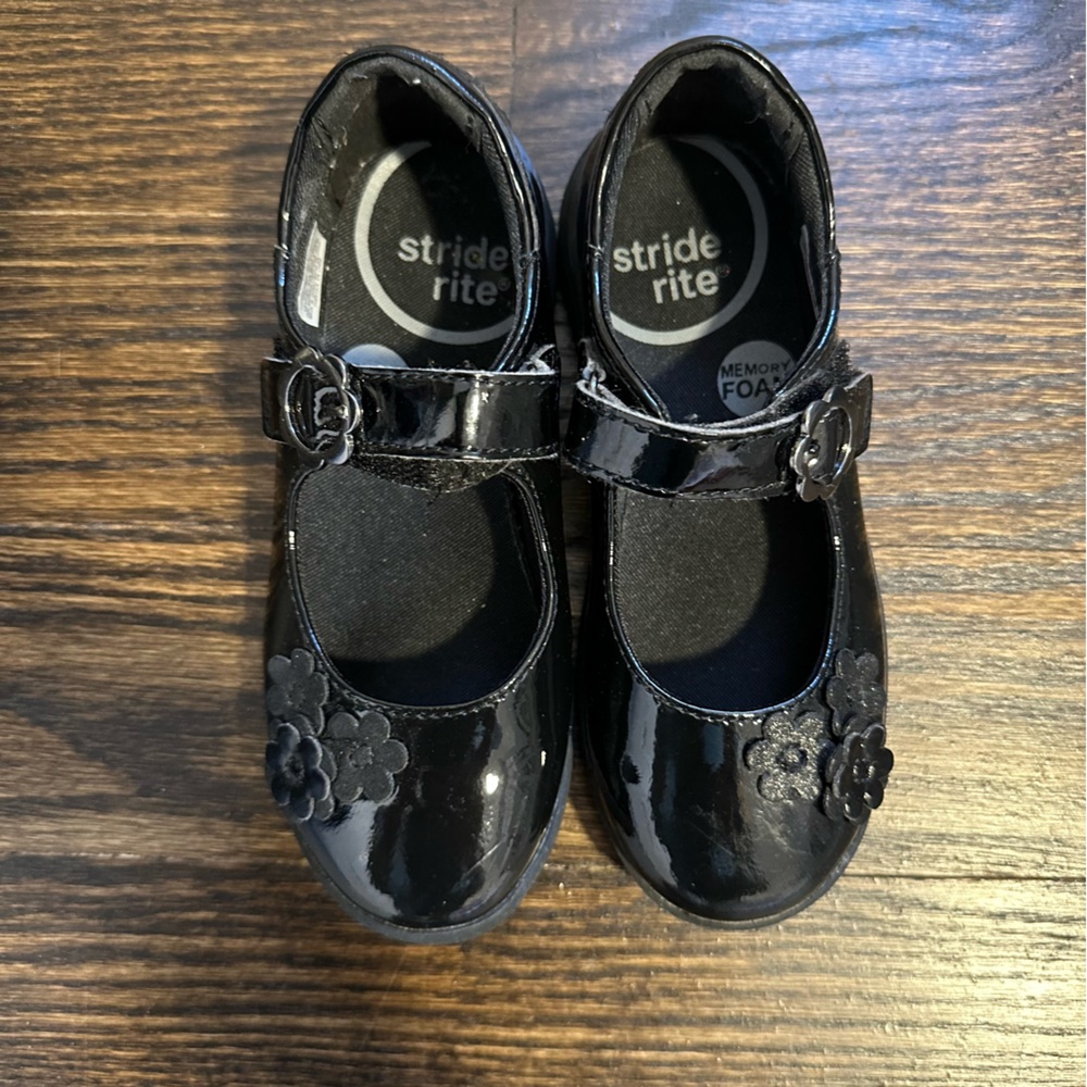 Stride Rite Holly Mary Jane black leather Shoes- Toddler size 11.5